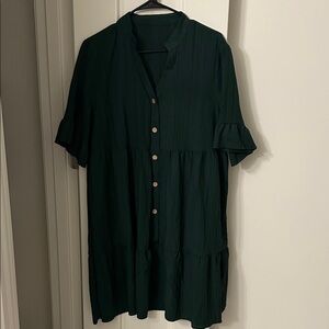 SHEIN Dark Green Button-Up Dress size Large